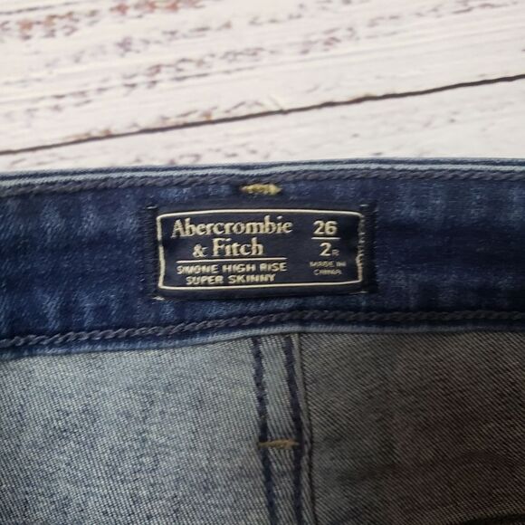 Abercrombie  & Fitch Simone high rise super skinny size 26 distressed raw hem - Picture 5 of 11